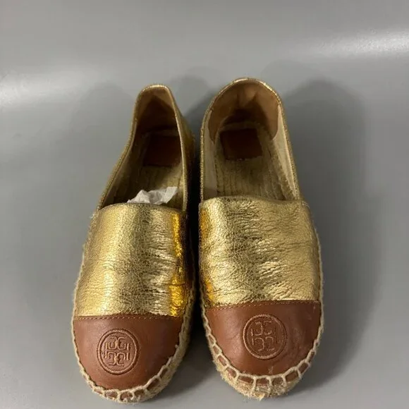 Tory Burch Colorblock Logo Leather Espadrille Flat, Size 8 1/2 - Picture 5 of 14